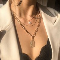 Collier De Visage En Relief De Perles Multicouches En Alliage De Mode En Gros sku image 2