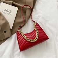 Retro New Fashion Korean Simple Western Style Chain Armpit Bag sku image 3