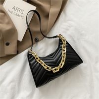 Retro New Fashion Korean Simple Western Style Chain Armpit Bag sku image 5