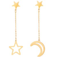 Fashion Moon Star Tassel Drop Water Earrings sku image 2