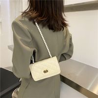 Lingge Embroidery Thread Pearl Chain Messenger Bag main image 4