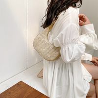 Summer New Korean Fashion Broadband Straw Woven Armpit Bag main image 5