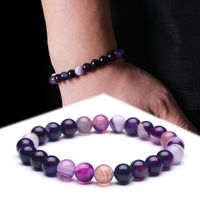 Fashion Natural Stone Good Luck Purple Bead Bracelet Wholesale main image 3