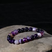 Fashion Natural Stone Good Luck Purple Bead Bracelet Wholesale main image 4
