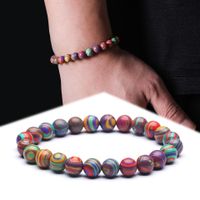 Fashion Natural Stone Malachite Colorful Bracelet Wholesale main image 4