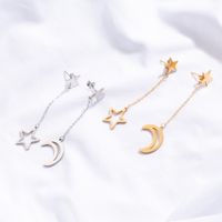 Fashion Moon Star Tassel Drop Water Earrings main image 1