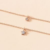 Fashion New Simple Two-layer Chain Diamonds Stars Necklace main image 5