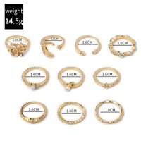 Retro Style Fashion New Simple Diamond Big Moon Ring Set main image 7