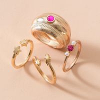 Retro Style Fashion New Simple Pearl Snake Ring Set main image 3