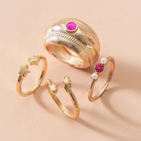 Retro Style Fashion New Simple Pearl Snake Ring Set main image 4