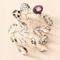 Retro Style Fashion New Simple Purple Diamond Ring Set main image 5