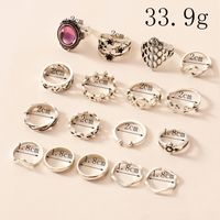 Retro Style Fashion New Simple Purple Diamond Ring Set main image 7