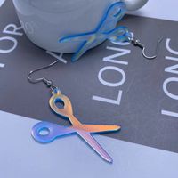 New Acrylic Color Reflective Scissors Women's Earrings main image 6