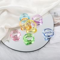 Fashion Candy Color Resin Transparent Ring Set main image 1