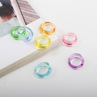 Fashion Candy Color Resin Transparent Ring Set main image 3