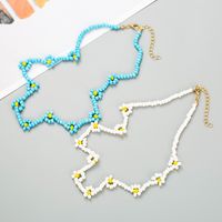 Fashion Blue White Miyuki Beads Beaded Geometric Short Necklace main image 1