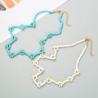 Fashion Blue White Miyuki Beads Beaded Geometric Short Necklace main image 2