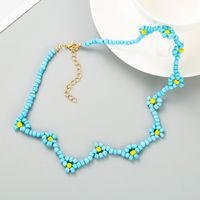 Fashion Blue White Miyuki Beads Beaded Geometric Short Necklace main image 3