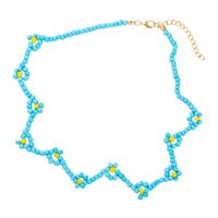 Collier Court Géométrique En Perles Miyuki Bleues Blanches À La Mode main image 6