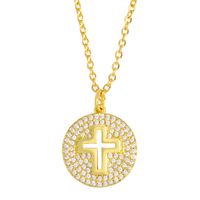 Fashion Star Moon Cross Copper Necklace Wholesale main image 6