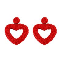 Bohemian Hand-woven Heart-shape Miyuki Bead Earrings Wholesale main image 3