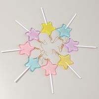 Fashion Candy Color Resin Creative Star Lollipop Earrings main image 1