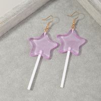 Fashion Candy Color Resin Creative Star Lollipop Earrings main image 3