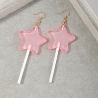 Fashion Candy Color Resin Creative Star Lollipop Earrings main image 4