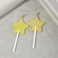 Fashion Candy Color Resin Creative Star Lollipop Earrings main image 5