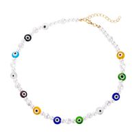 Fashion Geometric Pearl Devil's Eye Resin Necklace Wholesale sku image 1