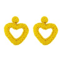 Bohemian Hand-woven Heart-shape Miyuki Bead Earrings Wholesale sku image 3