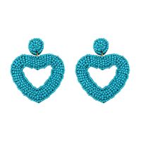 Bohemian Hand-woven Heart-shape Miyuki Bead Earrings Wholesale sku image 6