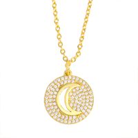 Fashion Star Moon Cross Copper Necklace Wholesale sku image 3