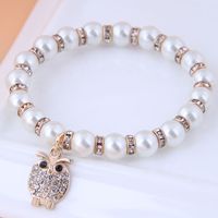 Korean Fashion Alloy Pendant Pearl Owl Bracelet main image 1