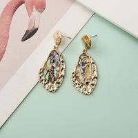 Fashion Transparent Inlaid Metal Irregular Earrings main image 3