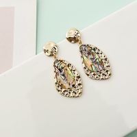 Fashion Transparent Inlaid Metal Irregular Earrings main image 5