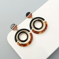 Fashion Circle Metal Acrylic Earrings main image 3