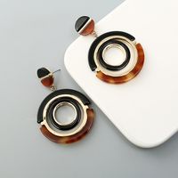 Fashion Circle Metal Acrylic Earrings main image 4