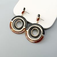Fashion Circle Metal Acrylic Earrings main image 5