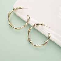 Simple Style Fashion Bamboo Joint Diamond Circle Earrings main image 5