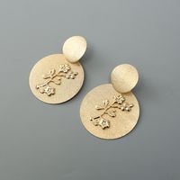 Fashion Disc Flower Inlaid Simple Alloy Earrings main image 5