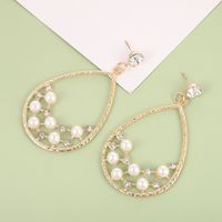 Creative Drop-shaped Alloy Acrylic Pearls Earrings main image 3