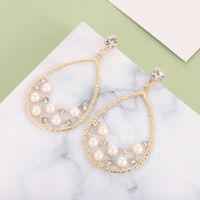 Creative Drop-shaped Alloy Acrylic Pearls Earrings main image 4