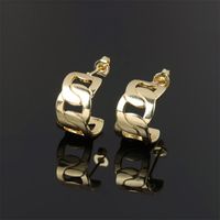 New Simple Copper Geometric Interlocking Stud Earrings main image 1