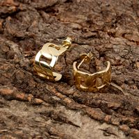 New Simple Copper Geometric Interlocking Stud Earrings main image 6