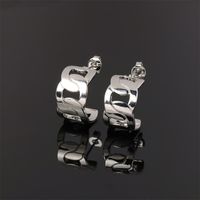 New Simple Copper Geometric Interlocking Stud Earrings main image 4