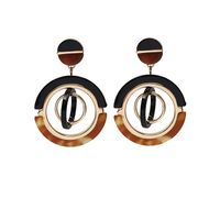 Fashion Circle Metal Acrylic Earrings sku image 1