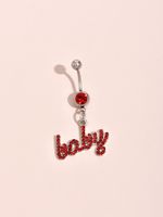 Simple Fashion English Letter Baby Diamond Navel Nail sku image 3