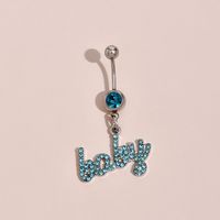 Simple Fashion English Letter Baby Diamond Navel Nail sku image 5