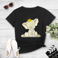 Camiseta Casual Con Estampado De Elefante De Dibujos Animados sku image 7